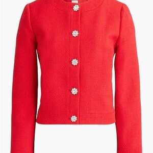 Elegant Red J Crew Blazer with crystal buttons